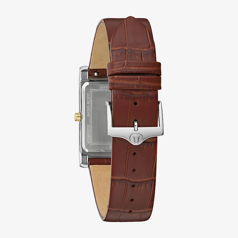 Bulova Classic Mens Brown Leather Strap Watch 98b430