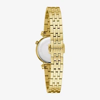Bulova Classic Womens Diamond Accent Gold Tone Stainless Steel Bracelet Watch 97p173