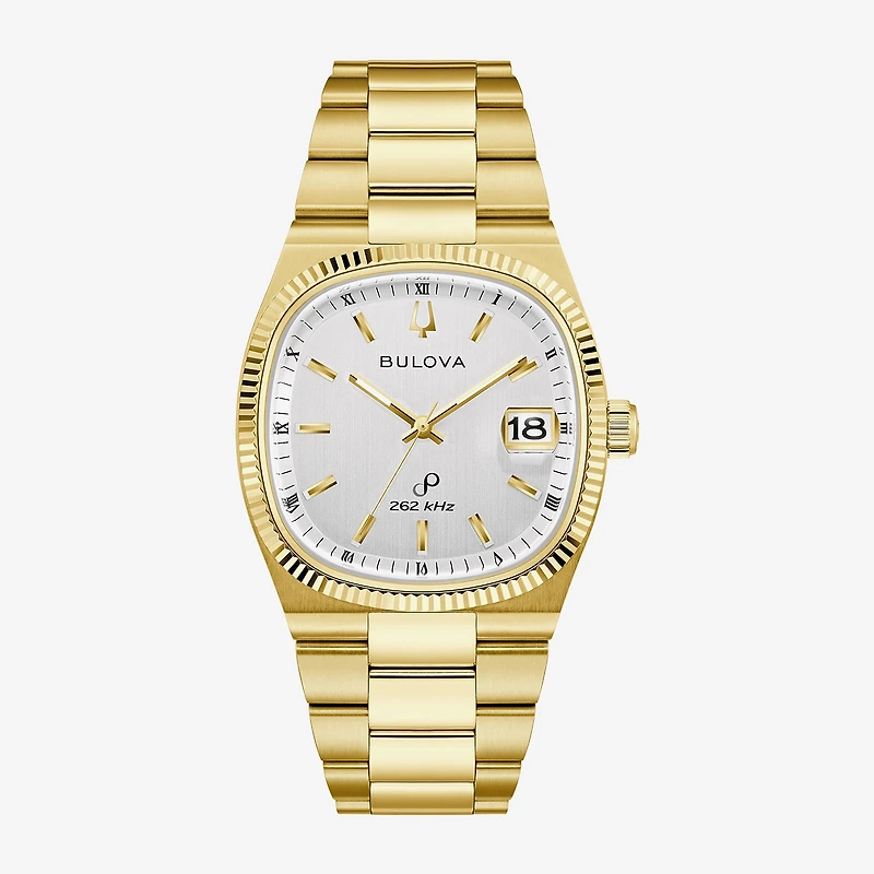 Bulova Mens Gold Tone Stainless Steel Bracelet Watch 97b223