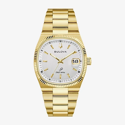 Bulova Mens Gold Tone Stainless Steel Bracelet Watch 97b223