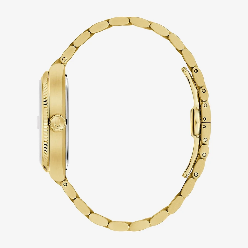 Bulova Mens Gold Tone Stainless Steel Bracelet Watch 97b223