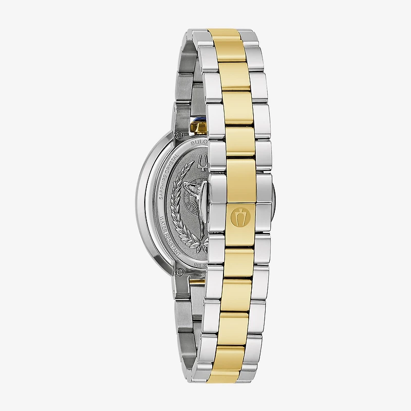 Bulova Womens Two Tone Stainless Steel Bracelet Watch 98l320