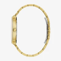 Bulova Our Lady Of Guadalupe / Nuestra Señora De Guadalupe Mens Crystal Accent Gold Tone Stainless Steel Bracelet Watch 97d136