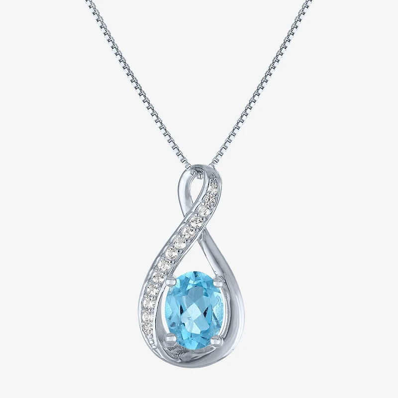 Womens Genuine Blue Topaz Sterling Silver -pc. Jewelry Set