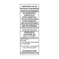 Allied Home Below Zero Cooling Channel Quilted Cooling Down Alternative Medium Density Pillow