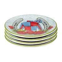 Certified International Derby Day At The Races 4-pc. Earthenware Appetizer Plate