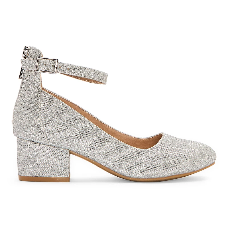Christie & Jill Layla Girls Round Closed Toe Block Heel Pumps