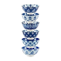 Certified International Carnival Blue 6-pc. Porcelain Fruit Bowl