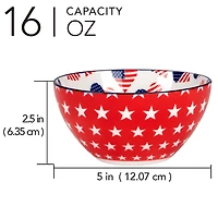 Certified International Patriotic 6-pc. Porcelain Ice Cream Bowl