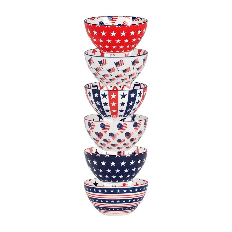 Certified International Patriotic 6-pc. Porcelain Ice Cream Bowl