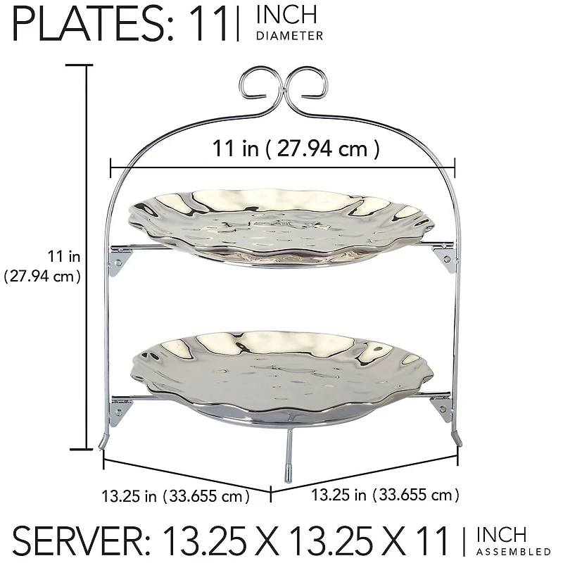 Certified International Gold Coast Porcelain Tiered Server