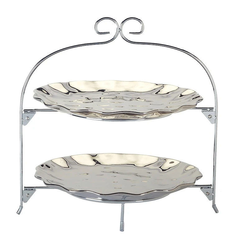 Certified International Gold Coast Porcelain Tiered Server