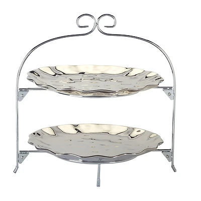 Certified International Gold Coast Porcelain Tiered Server