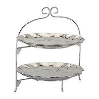 Certified International Gold Coast Porcelain Tiered Server