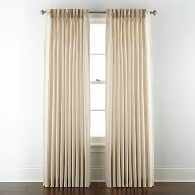 Liz Claiborne Supreme 10-Pleat Pinch Pleat Back Tab Light-Filtering Single Curtain Panel