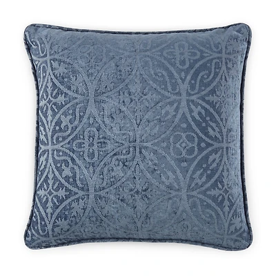 Tonal Feather Filled Medalion Square Throw Pillow