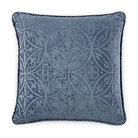 Tonal Feather Filled Medalion Square Throw Pillow