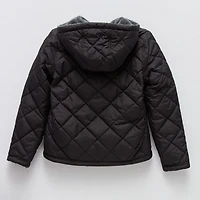 Free Country Little & Big Kid Boys Hooded Water Resistant Reversible Midweight Quilted Jacket