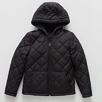 Free Country Little & Big Kid Boys Hooded Water Resistant Reversible Midweight Quilted Jacket
