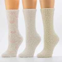 Cuddl Duds Whispersoft Womens 3 Pair Crew Socks