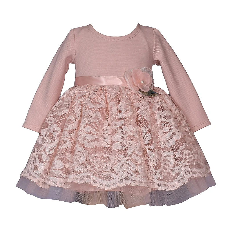 Bonnie Jean Baby Girls Long Sleeve Fit + Flare Dress