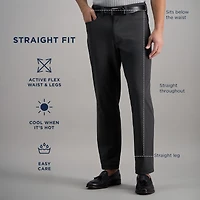 Haggar Sport Performance Nylon 5-Pocket Mens Straight Fit Flat Front Pant