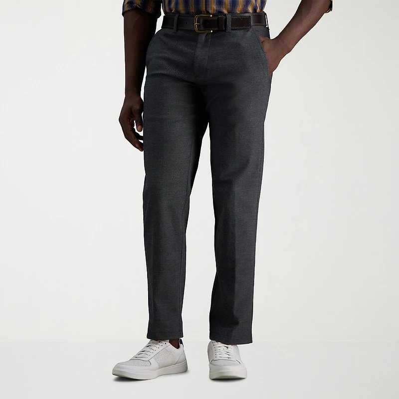 Haggar Life Khaki Comfort Chino Mens Straight Fit Flat Front Pant