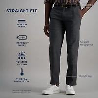 Haggar Life Khaki Comfort Chino Mens Straight Fit Flat Front Pant