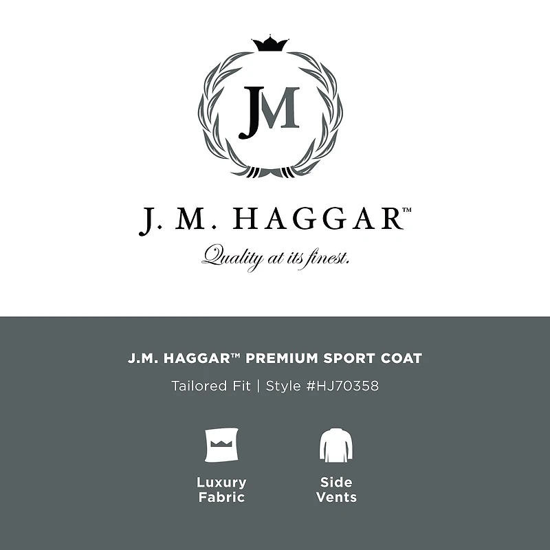 Haggar JMH Glen Plaid Mens Plaid Regular Fit Sport Coat