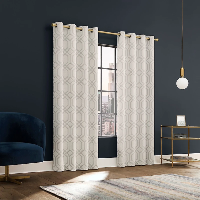 Sun Zero Atmosphere Davenport Grommet Top 100% Blackout Single Curtain Panel