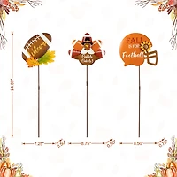 Glitzhome "24"" Metal Football Turkey" Thanksgiving Yard Art