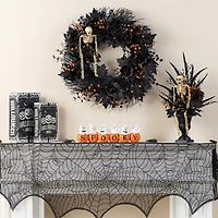 Glitzhome 16"L Halloween Polyresin Spooky Ghost Pumpkin Halloween Tabletop Decor
