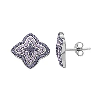 Purple Crystal Ombre Earrings