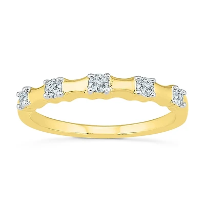 Womens 2MM 1/ CT. T.W. Natural White Diamond 10K Gold Band