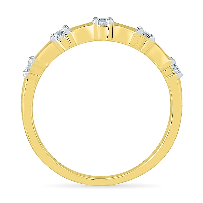 Womens 2MM 1/ CT. T.W. Natural White Diamond 10K Gold Band