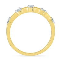 Womens 2MM 1/ CT. T.W. Natural White Diamond 10K Gold Band