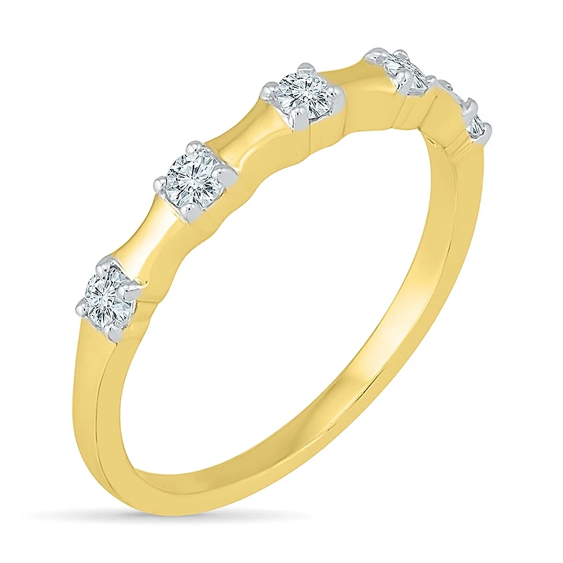 Womens 2MM 1/ CT. T.W. Natural White Diamond 10K Gold Band