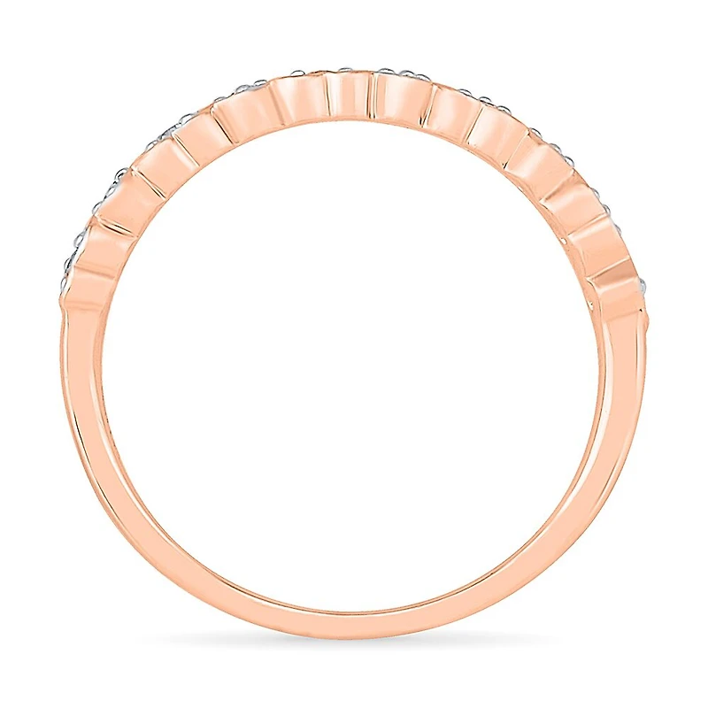 Womens 2MM 1/ CT. T.W. Natural White Diamond 10K Gold Heart Band