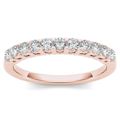 Womens 2MM / CT. T.W. Natural White Diamond 10K Gold Wedding Band