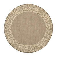 Safavieh Courtyard Collection Chad Oriental Indoor/Outdoor Round Area Rug