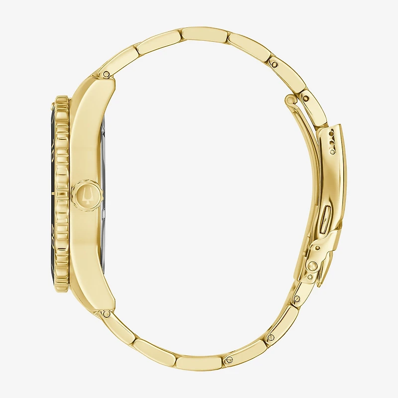 Bulova Mens Gold Tone Stainless Steel Bracelet Watch 98b375