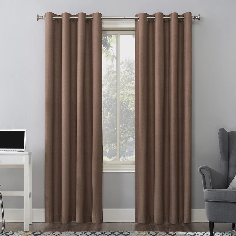 Sun Zero Duran Grommet Top Energy Saving 100% Blackout Single Curtain Panel