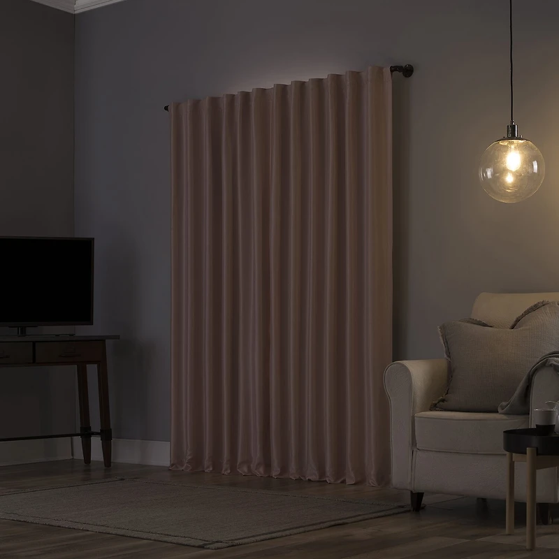 Sun Zero Evelina Faux Dupioni Silk Thermal Extreme Back Tab Energy Saving 100% Blackout Single Curtain Panel