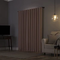 Sun Zero Evelina Faux Dupioni Silk Thermal Extreme Back Tab Energy Saving 100% Blackout Single Curtain Panel