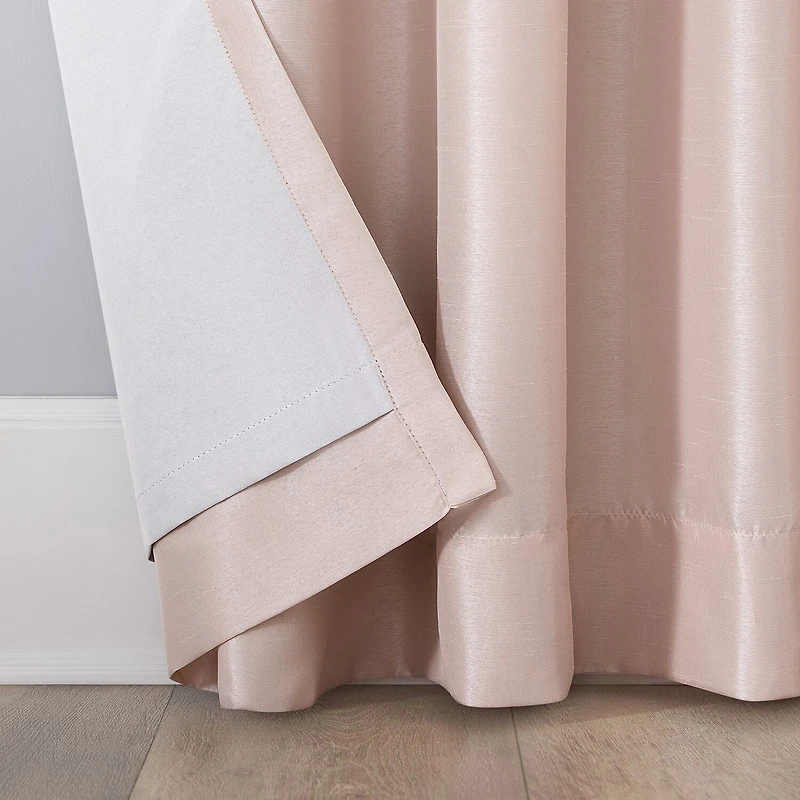 Sun Zero Evelina Faux Dupioni Silk Thermal Extreme Back Tab Energy Saving 100% Blackout Single Curtain Panel