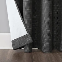 Sun Zero Kline Burlap Weave Thermal Extreme Grommet Top Energy Saving 100% Blackout Single Curtain Panel
