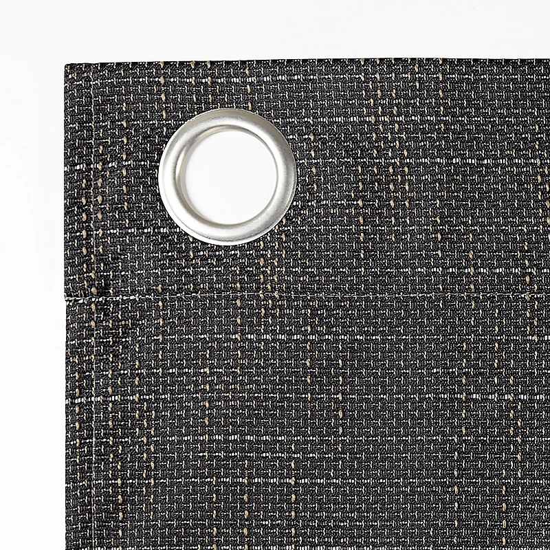 Sun Zero Kline Burlap Weave Thermal Extreme Grommet Top Energy Saving 100% Blackout Single Curtain Panel