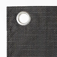 Sun Zero Kline Burlap Weave Thermal Extreme Grommet Top Energy Saving 100% Blackout Single Curtain Panel