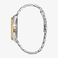Citizen Mens Two Tone Stainless Steel Leather Bracelet Watch Bm7644-51e
