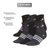 adidas Superlite Womens Multi-Pack 6 Pair Quarter Ankle Socks